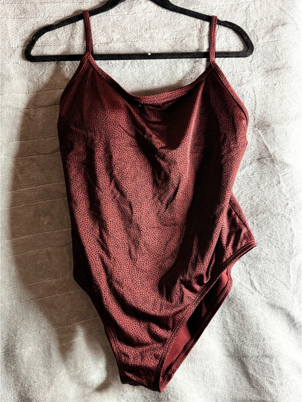 Victoria’s Secret Archives Sexy Straps One Piece Swimsuit XL Burgundy Gold NWOT